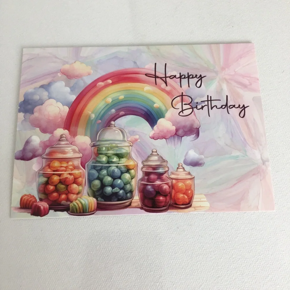 Assortment of 20 Cupcake Birthday Cards Pastel Pink Purple With Envelopes NEW